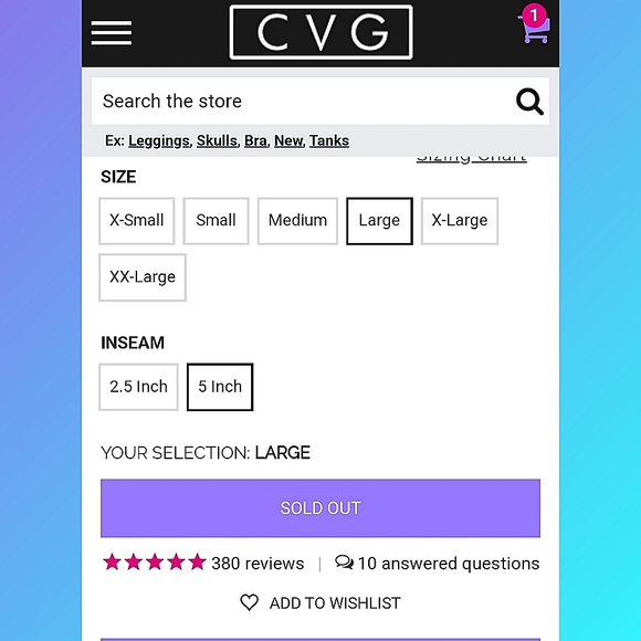 CVG STARDUST LARGE 5" INSEAM - Picture 2 of 9
